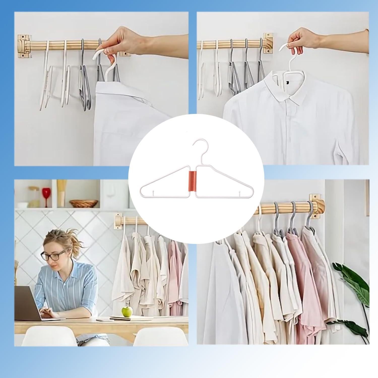 Foldable Hangers 5 Pack Space Saving Collapsible Non-Slip Travel 40cm ā image 6