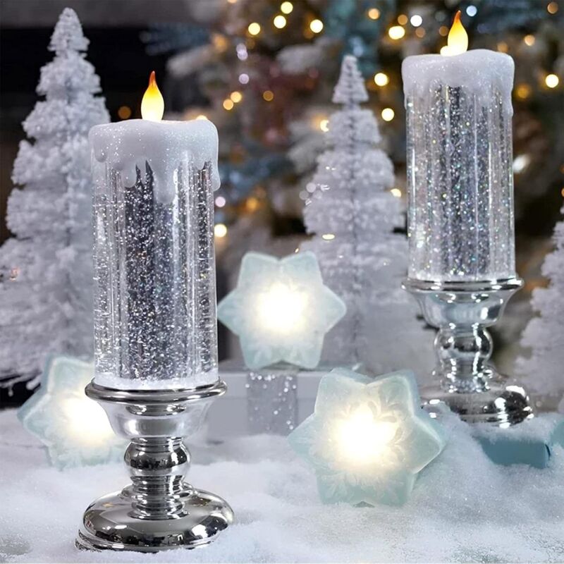 Flickering Flameless Candles Christmas LED Candles - Usb Rechargeable Color Changing Christmas Candles, LED Water — image 2