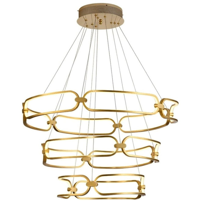 BAMDECOR A209 Colette Ceiling Chandelier Led Modern Circular Art Aluminum Light Fixture for Living Room Bedroom Indoor Decor(3 Rings) โ image 4