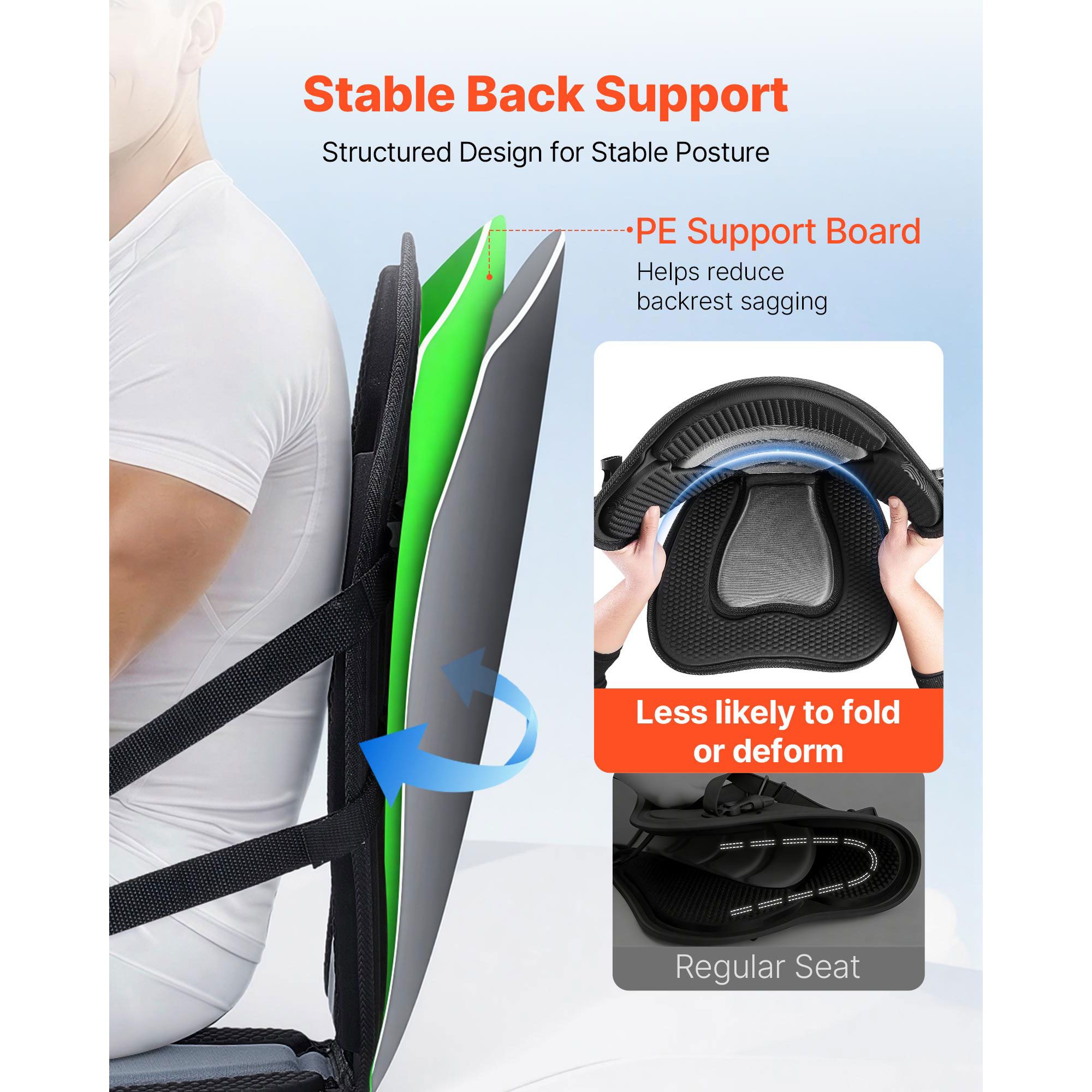 Kayak Seat, 1 Pack 12 mm Thick, Universal Paddle Board Seat with Back Support, Sit-on-Top Soft Padded Cushion with Storage Bag & Adjustable Straps for SUP — image 3