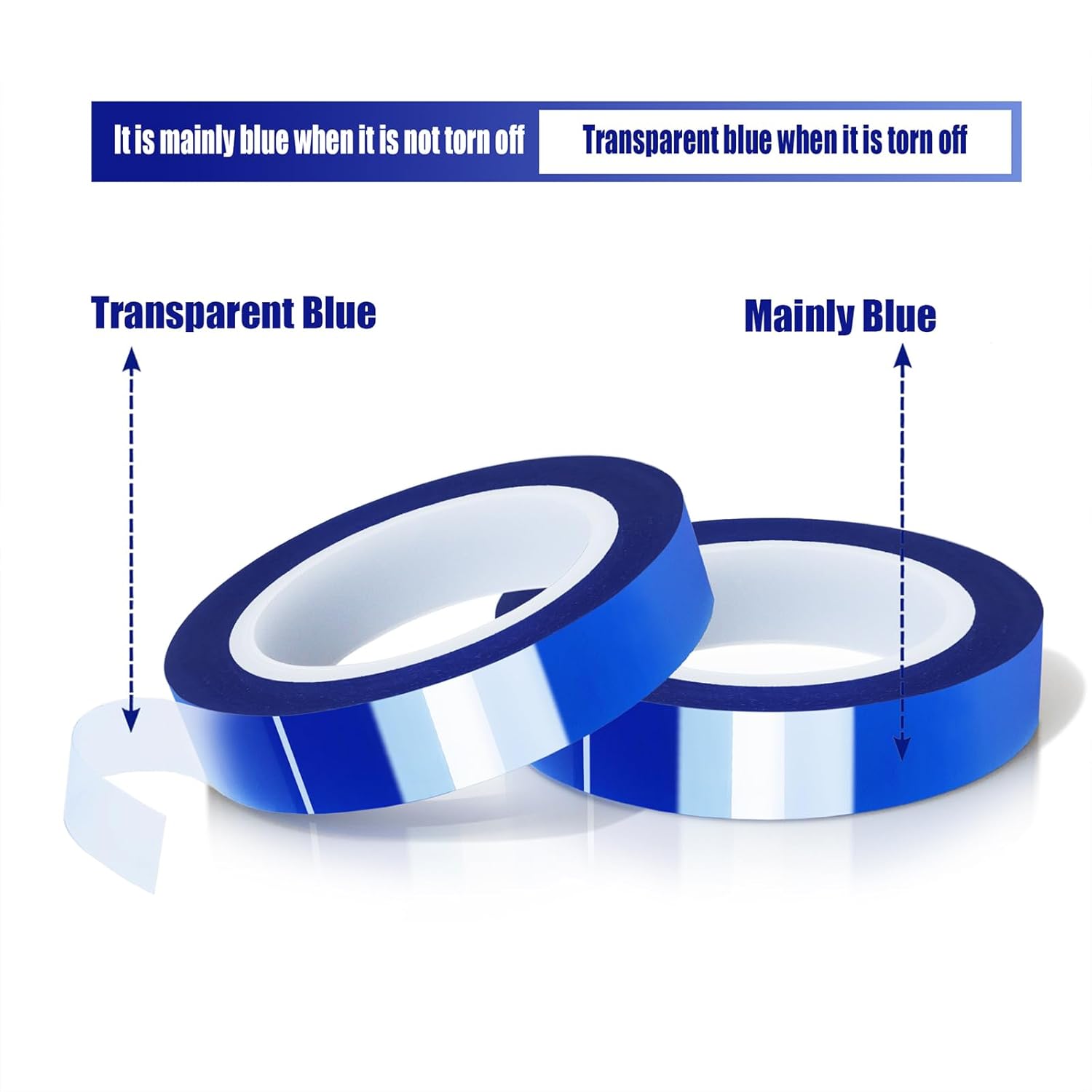 2 Rolls 10mm x16m(52FT) Blue Heat Tape High Temperature Heat Resistant Tape Heat Transfer Tape for Heat Sublimation Press Vinyl,No Residue โ image 5
