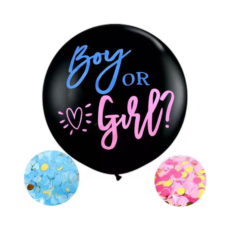 36 inch Balloon Set Confetti Tassel Yize latex Blue powder English (Oblate) without paper scraps โ image 3