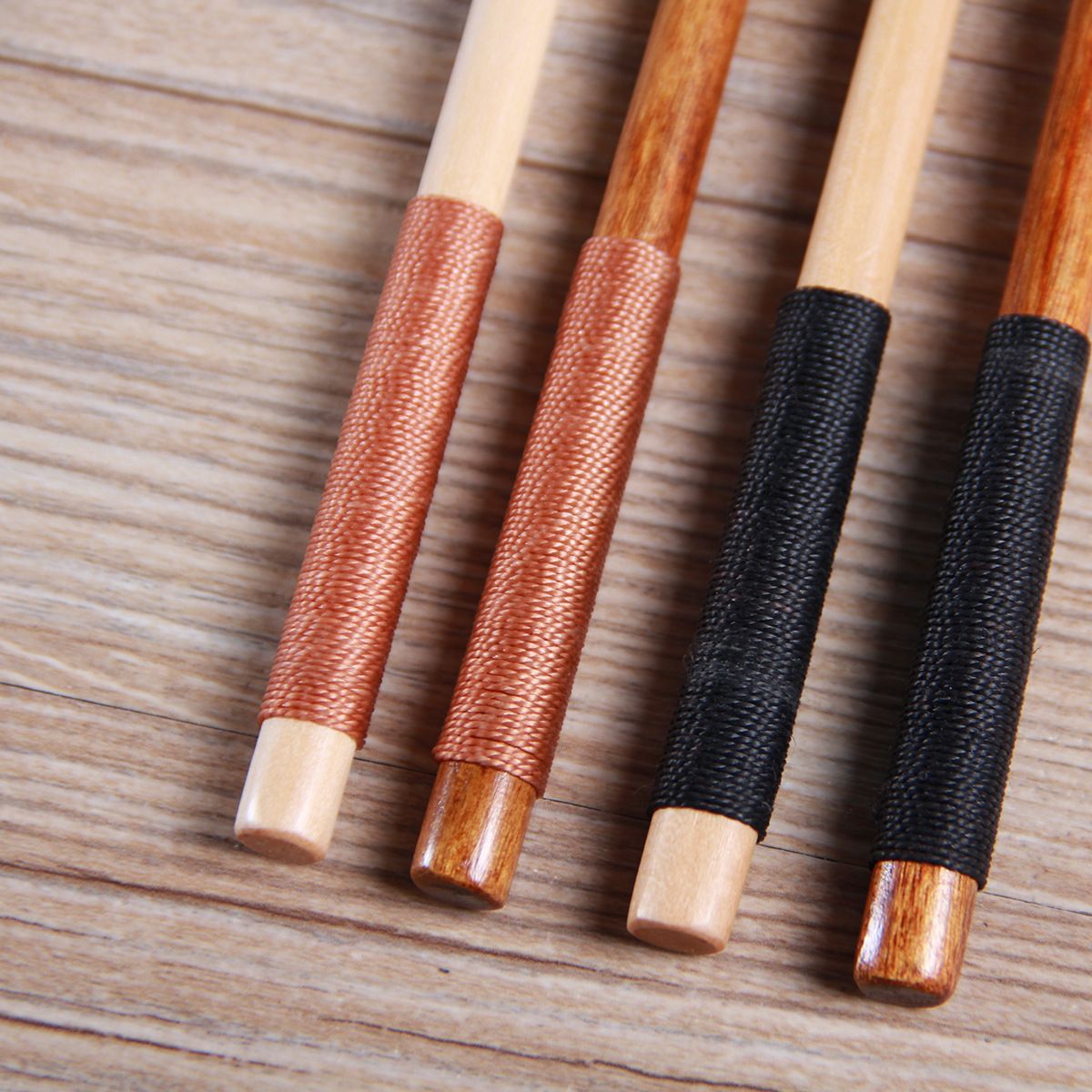 Super Art Wooden Spoon Logo Mixing Gift Round handle black thread wooden spoon — image 3