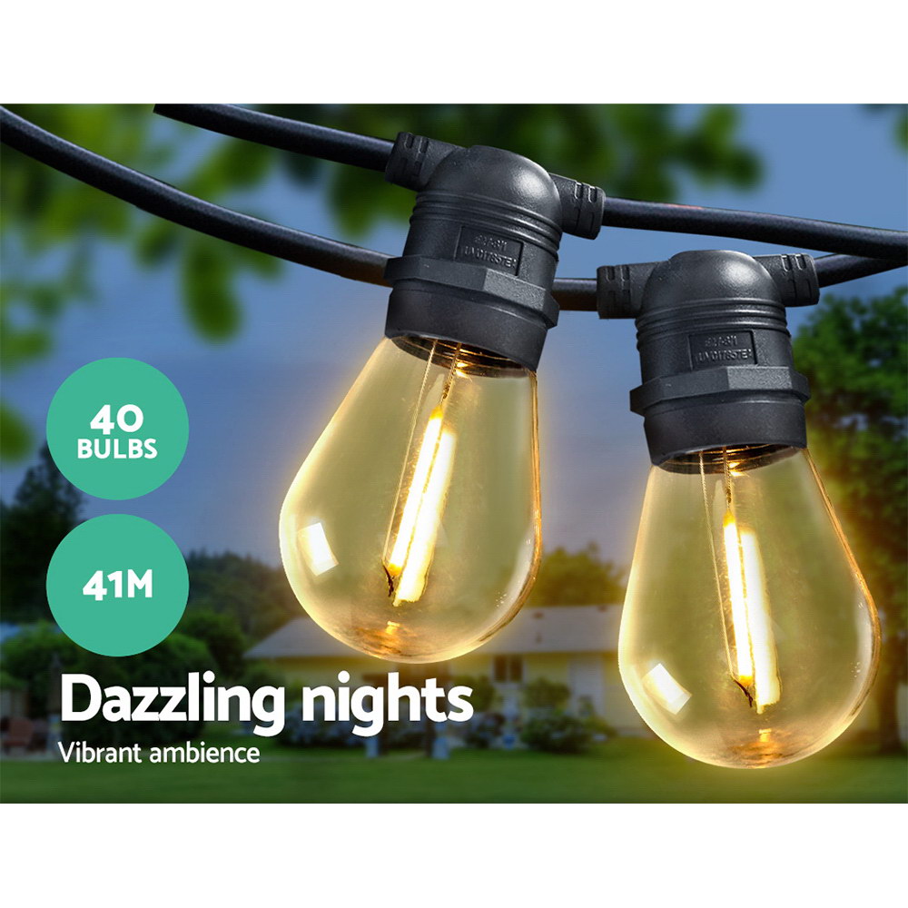41m LED Festoon String Lights Christmas Decorations Wedding Party Outdoor Garden โ image 3