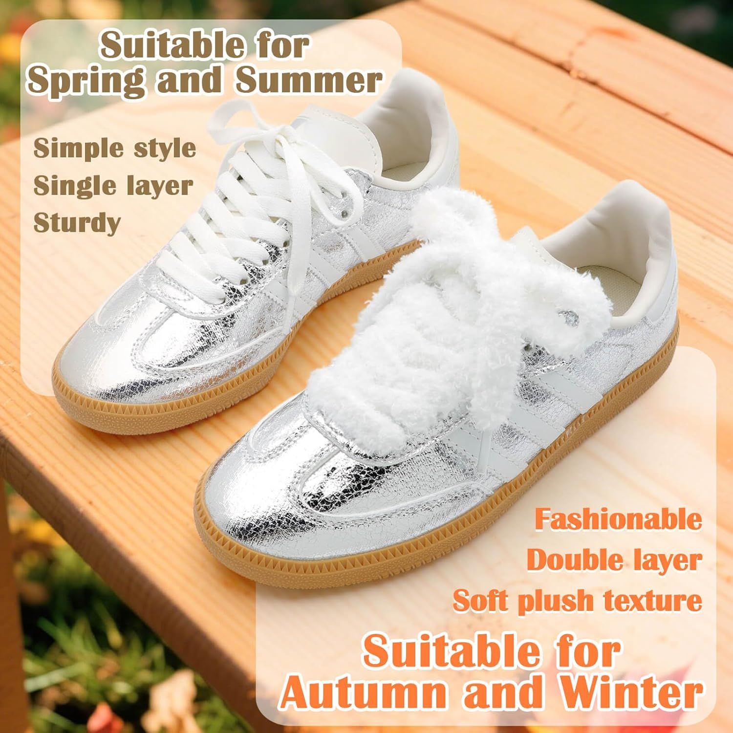 Sot lat uzzy Shoelaces: Wide Thick urry Shoe Laces or Sneakers 1 Pair โ image 6