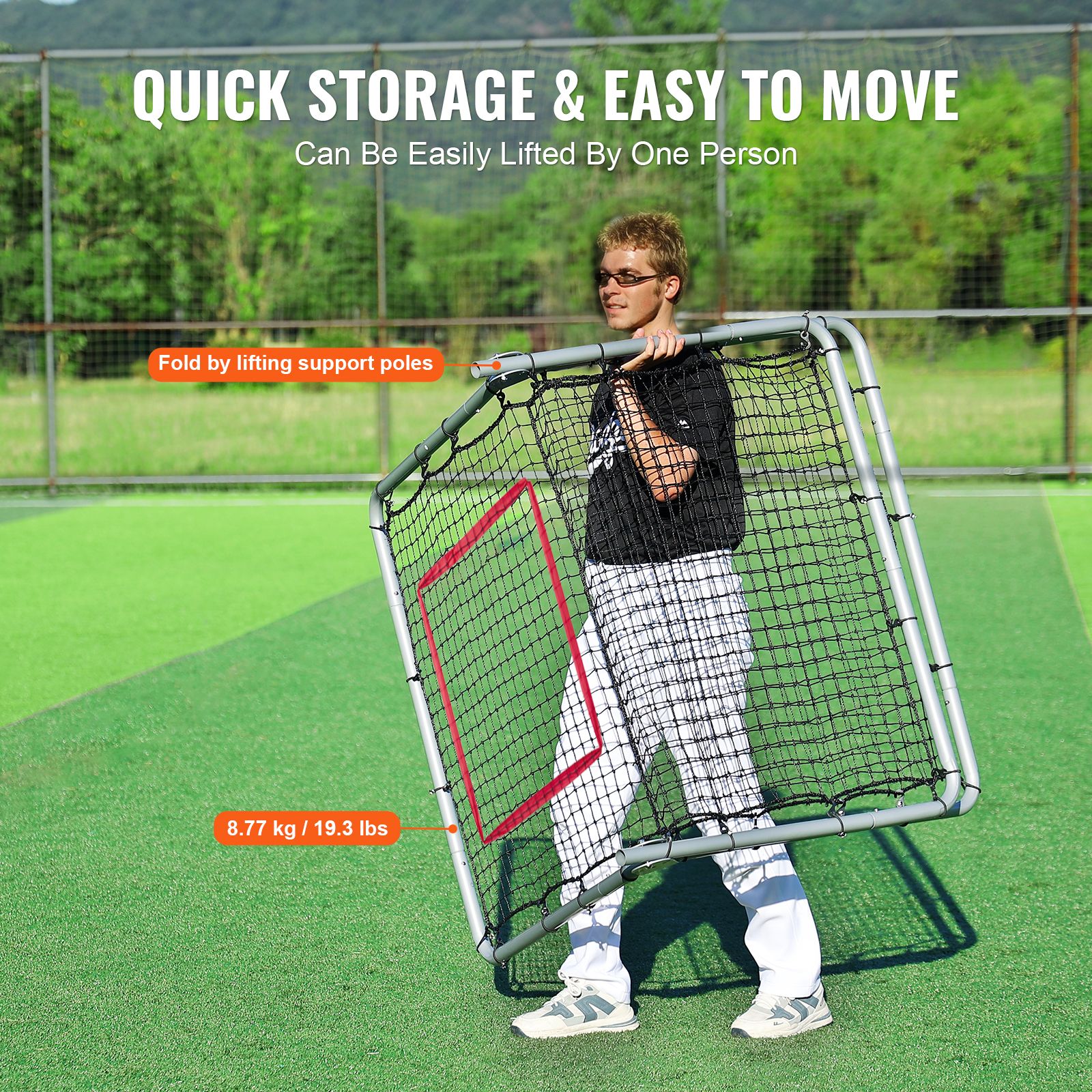 Baseball And Softball Rebounder Net, 3.5 x 6 ft PitchBack Baseball Pitching Nest, Softball Pitchback Net, Fielding Trainer, Bounce Back Net for — image 6