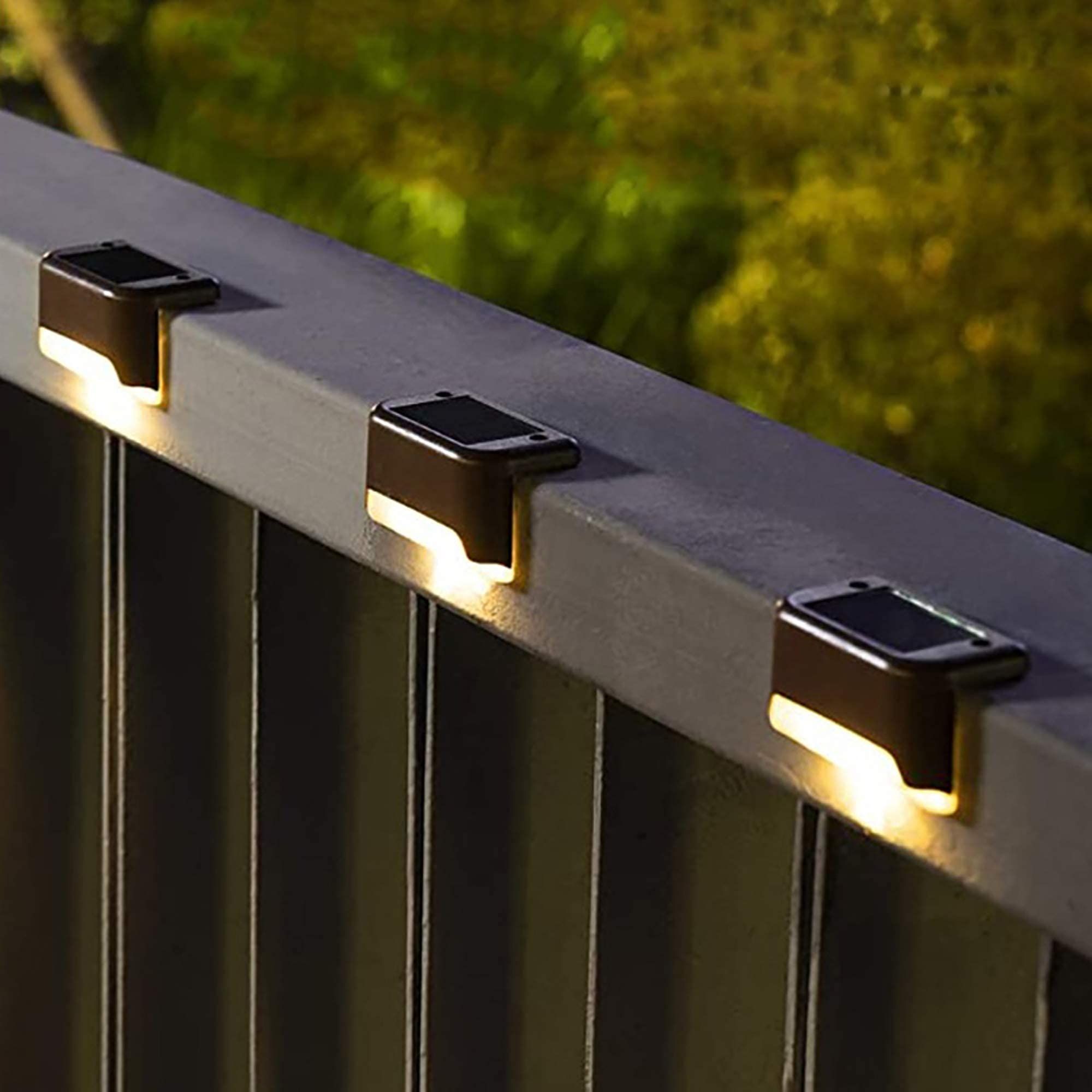 Solar Deck Lights Outdoor 8 Pack, Solar Step Lights Waterproof Solar lights for Outdoor Stairs, Step, Fence, Patio(Warm White) — image 2