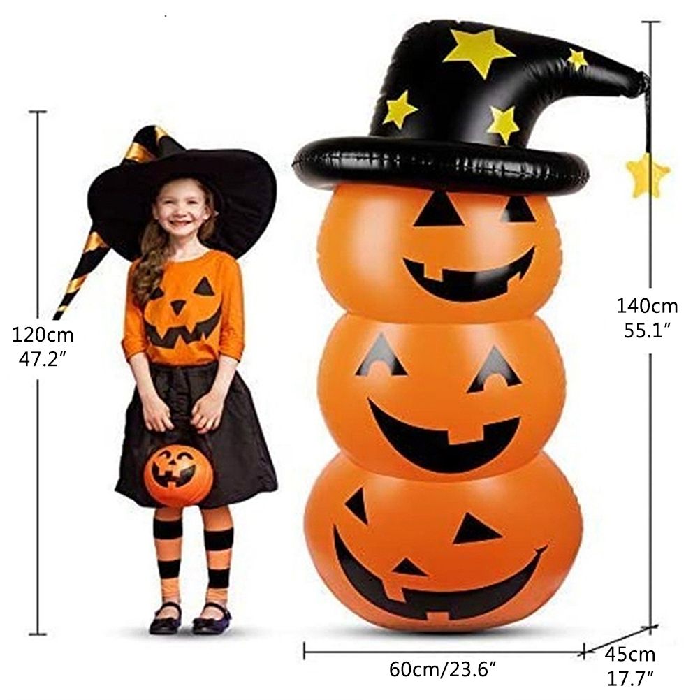 Halloween Pumpkin Tumbler 55.1in PVC Cute Inflatable Halloween Pumpkin Decoration for Outdoor or Indoor Party Supplies โ image 3