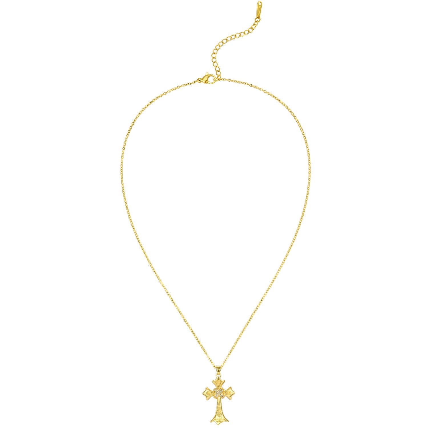 Cross Necklace for Women and Men,Adjustable Pendant Necklaces for Girls,Plated Hypoallergenic Jewelry Gifts for Women Trendy โ image 2