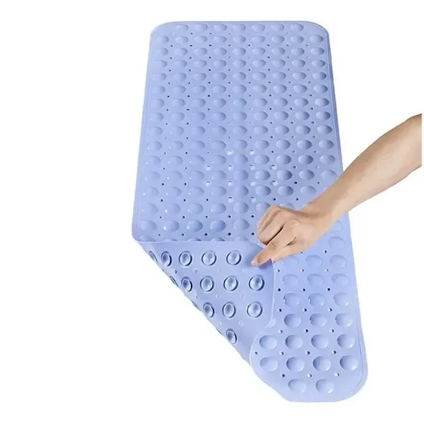 1 Piece Textured Non-Slip Bath Mat with Suction Cups, Bathroom Safety Mat for Bathtubs and Showers, Light Purple — image 3