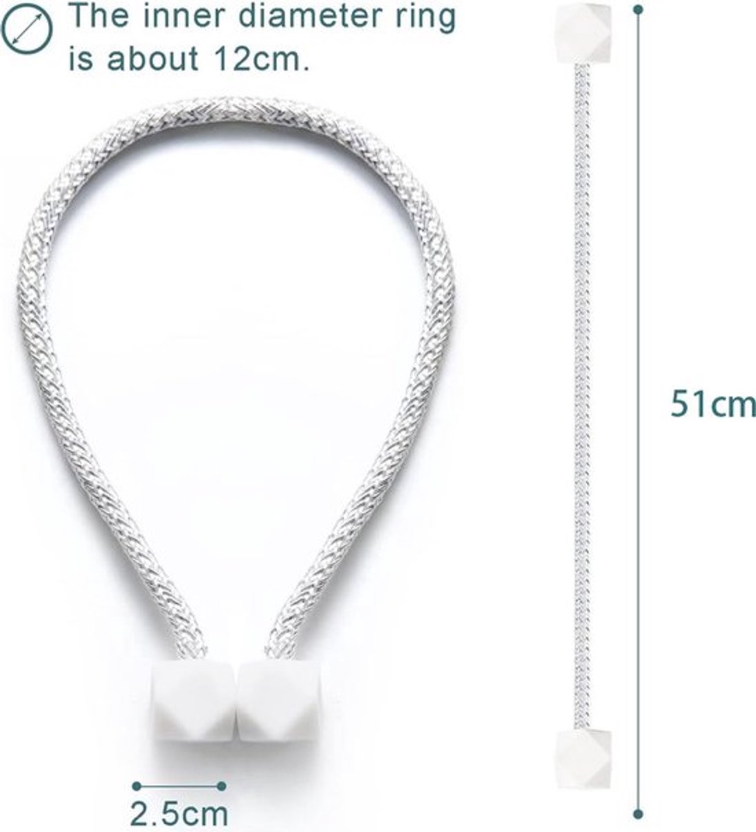 Luxury Curtain Holder - 6 Pieces - Curtain Hook - Magnetic Curtain Cord - Magnetic Curtain Holders - Curtain Tie - Curtain Clamps - Curtain Fixing - Curtain — image 2