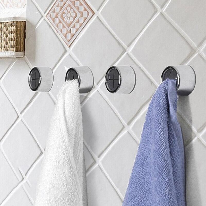 3pcs Tea Towel Holder Grip Hook Cloth Kitchen Chrome Push In Clip Self Adhesive β image 6