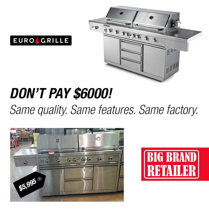 EuroGrille 9 Burner Outdoor BBQ Grill Barbeque Gas Stainless Steel Kitchen Commercial — image 2