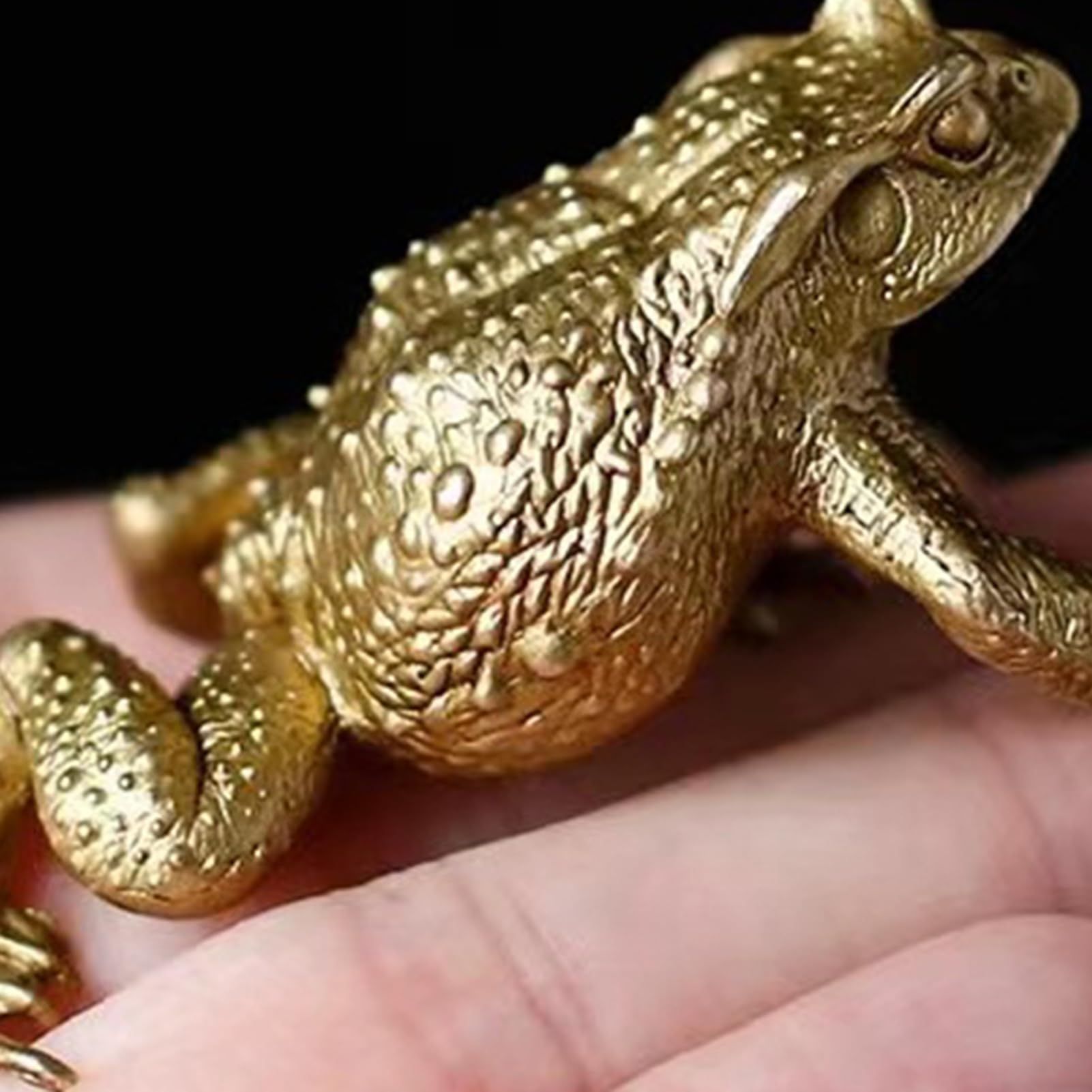 2pcs Toad shaped decoration copper toad statue lucky animal frog model sculpture desktop toy feng shui decoration โ image 3