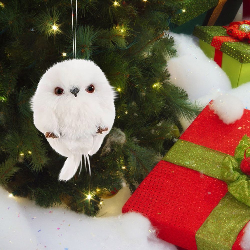 2Pcs Christmas Cute Owl Hanging Gift Simulation Animal Pendant Xmas Tree Pendant Home Holiday Party Decoration — image 3