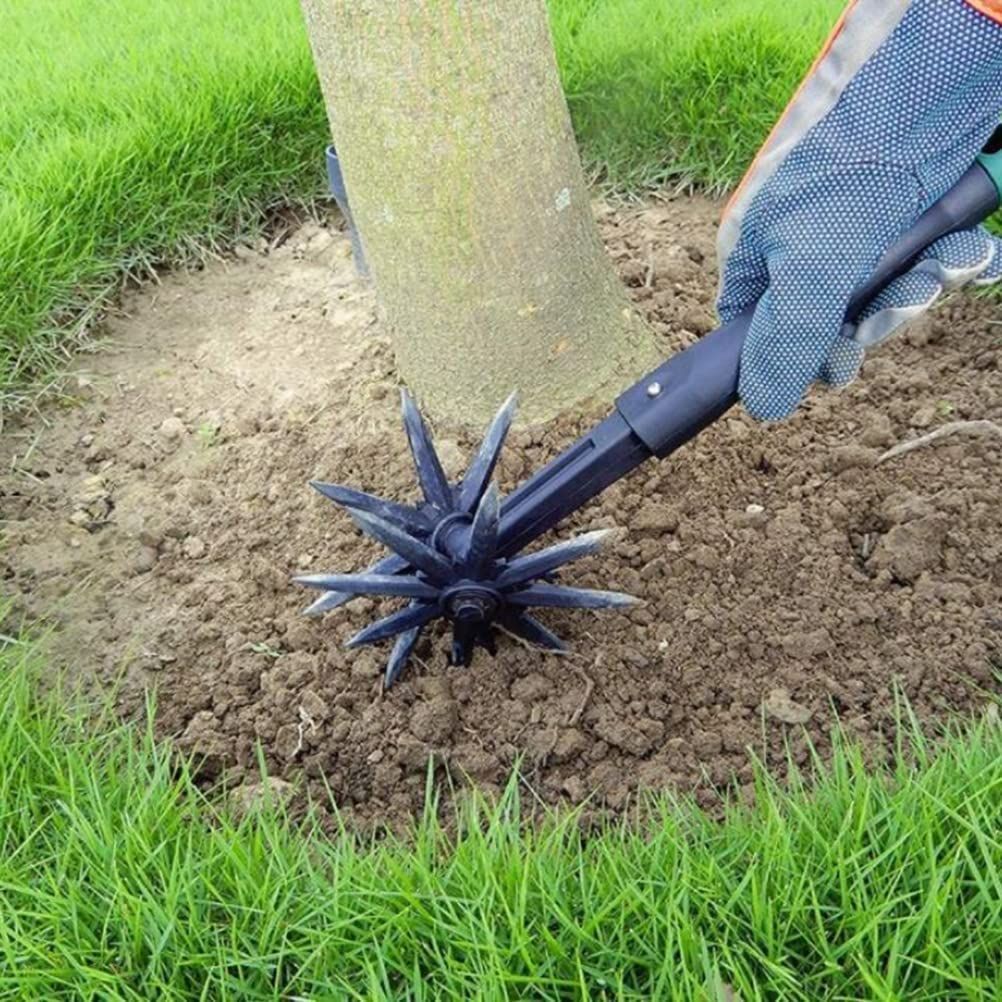 Rotary Cultivator Set, Adjustable Rotary Cultivator Garden Tool Reseeding Grass or Soil Mixing Soil Tiller Aerator Lawn Tool Garden Handheld Tiller — image 5