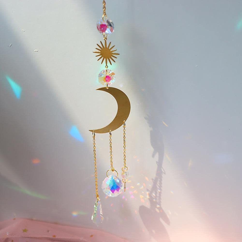 4 Moon Hoop Pendant Indoor Decorative Wind Outdoor Garden Decoration Chime Catcher Rainbow catcher
