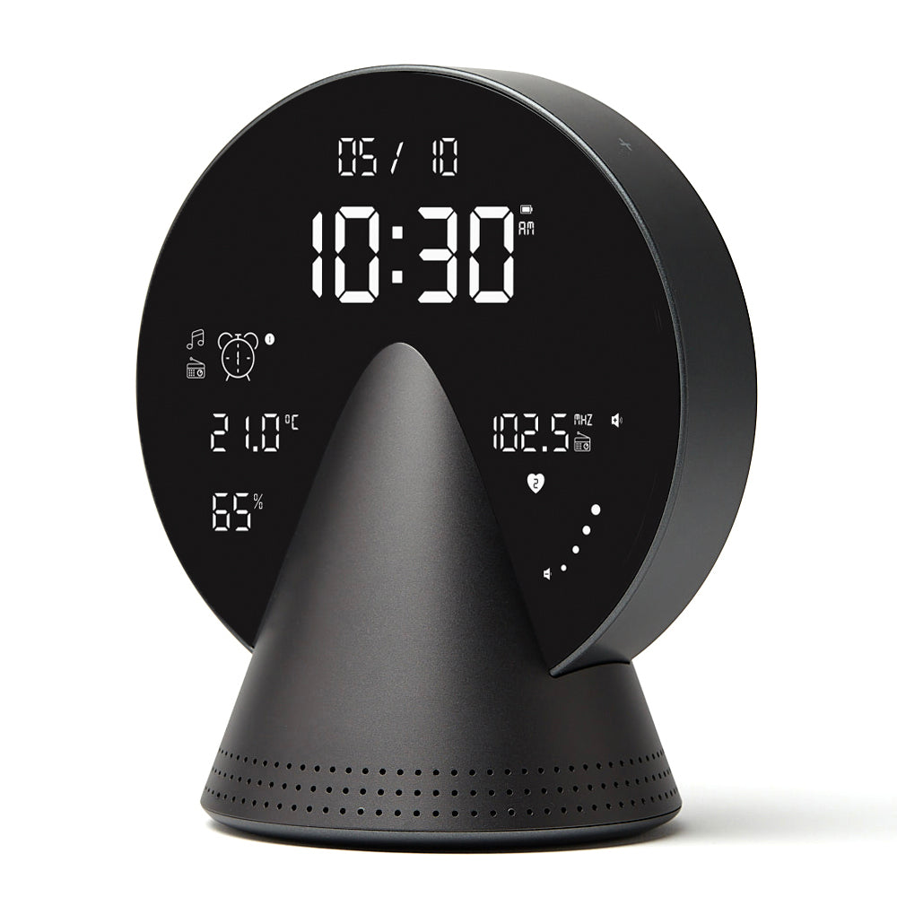 Lexon Conic Radio Alarm Clock With Fm & Built-In Bluetooth Speaker - Grey — image 3
