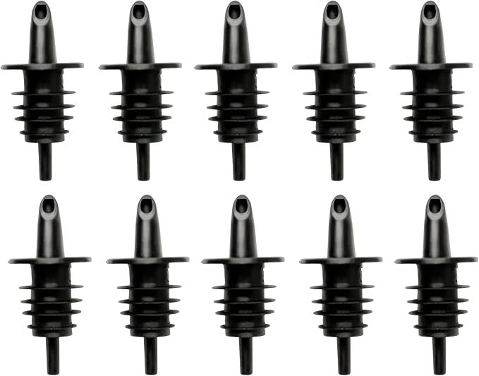 Shaved Ice Syrup Precise Control Bottle Pourers, 10-Pack | Professional Pour Spouts, For Snow Cone & Drink Flavors
