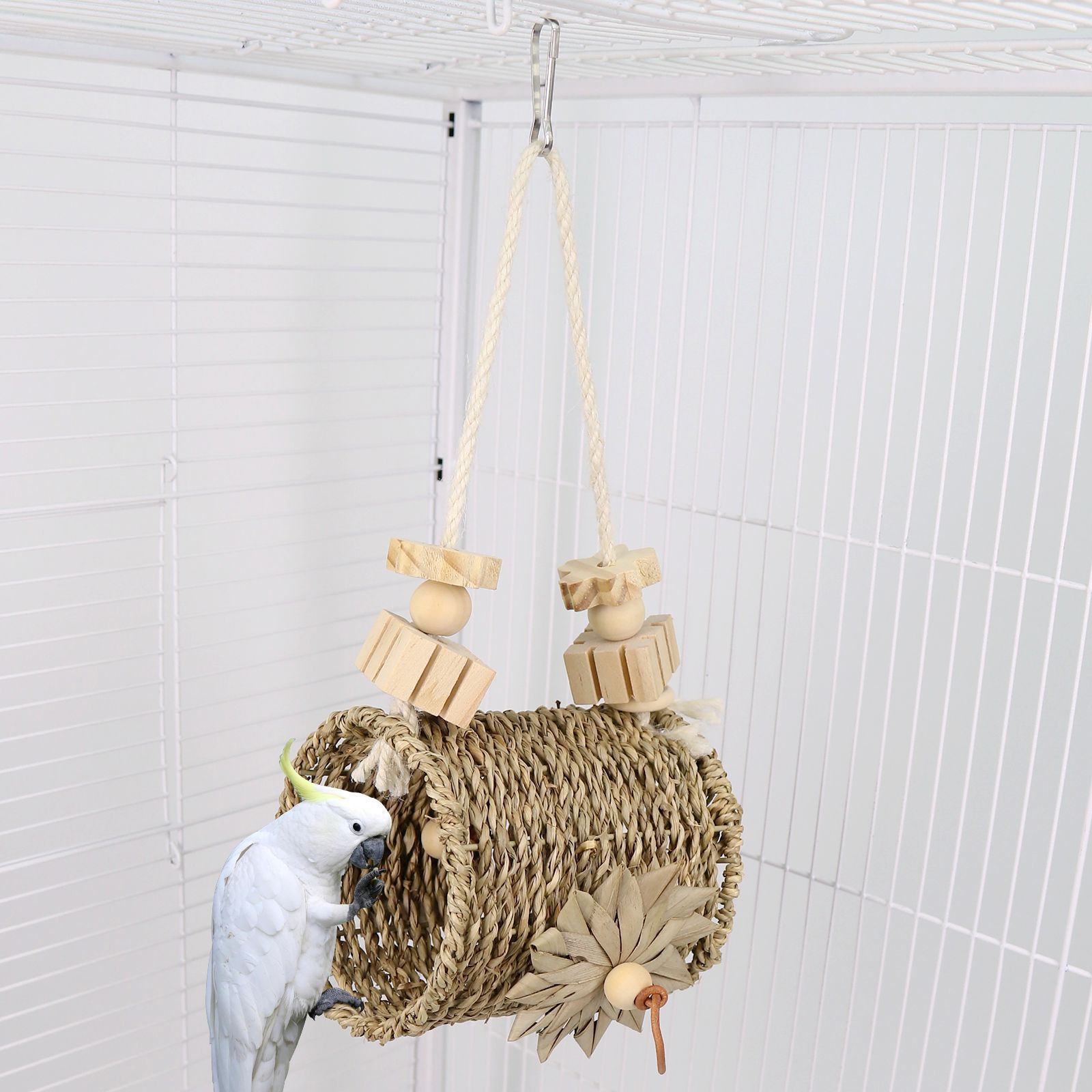 Bird Cage Accessories, Straw Woven Nests, Hanging Beds, Bird Houses, Bird Supplies, Straw Woven Bites, Soothing Puzzle Birds Toys — image 3