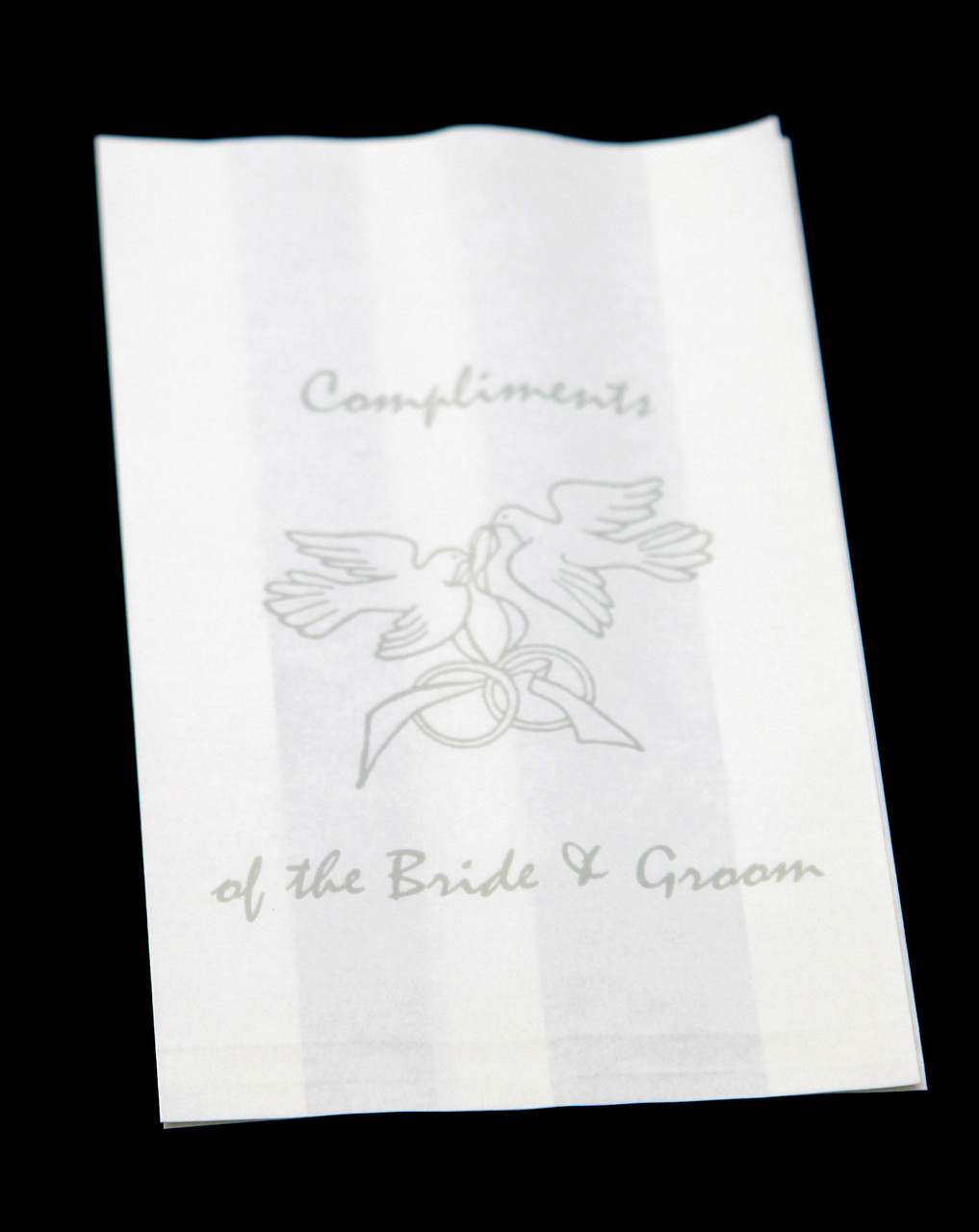 200 Pack Wedding Cake Bags Greaseproof Wax Paper Slice Take Home Favour Silver Doves — image 6