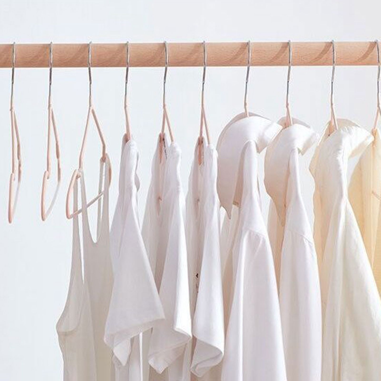 10PCS 40cm Coat Clothes Hanger Stainless Steel Drying Clothes Rack Laundry Rack for DormitoryPink — image 2