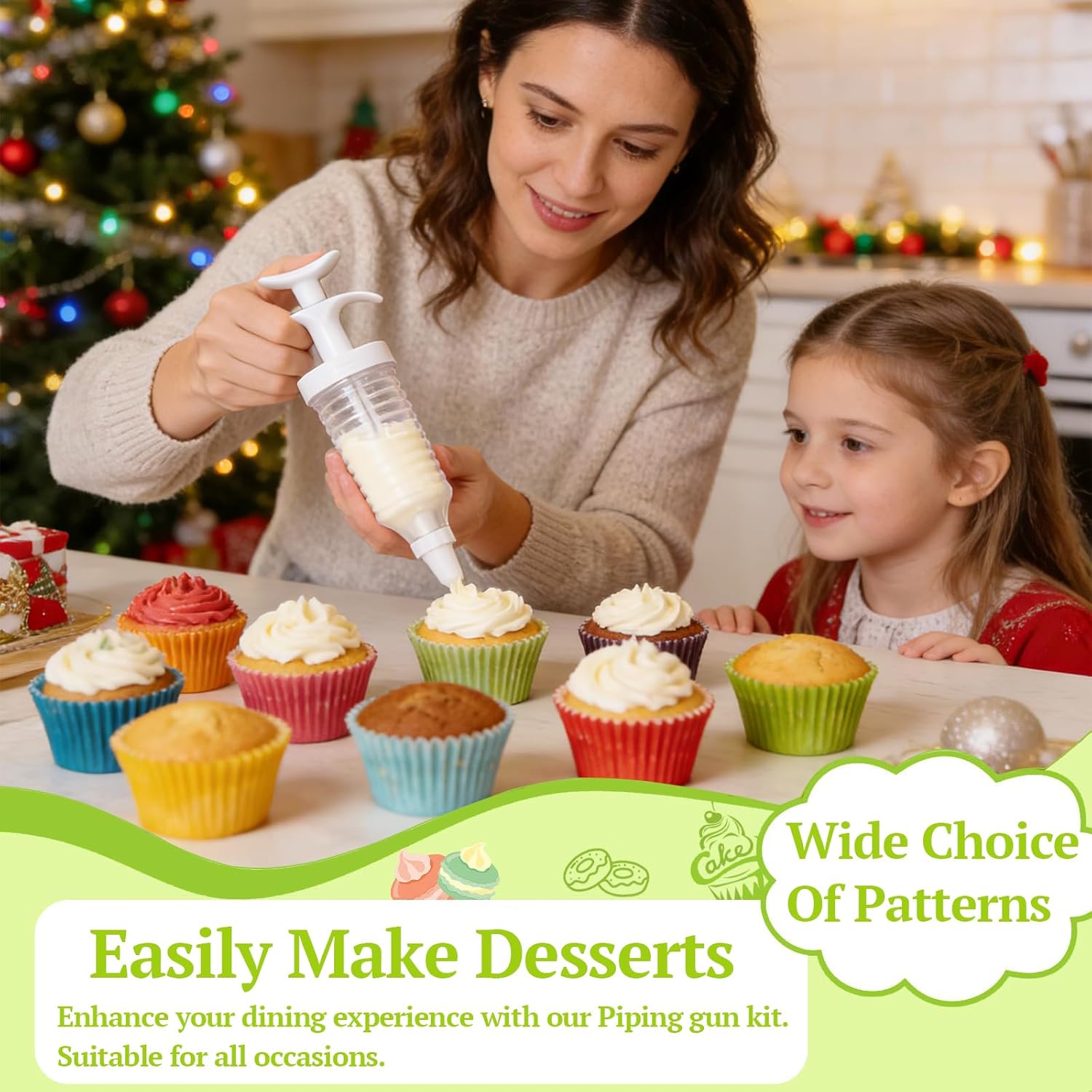Cake Decorating Kit with 8 Piping Tips — image 2
