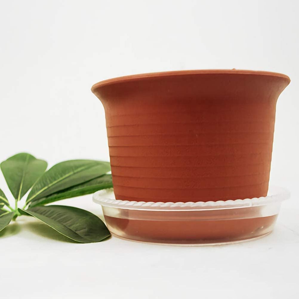 10 pcs Clear Plant Saucers Plastic Flower Pot Drip Trays for Indoors Outdoors — image 6