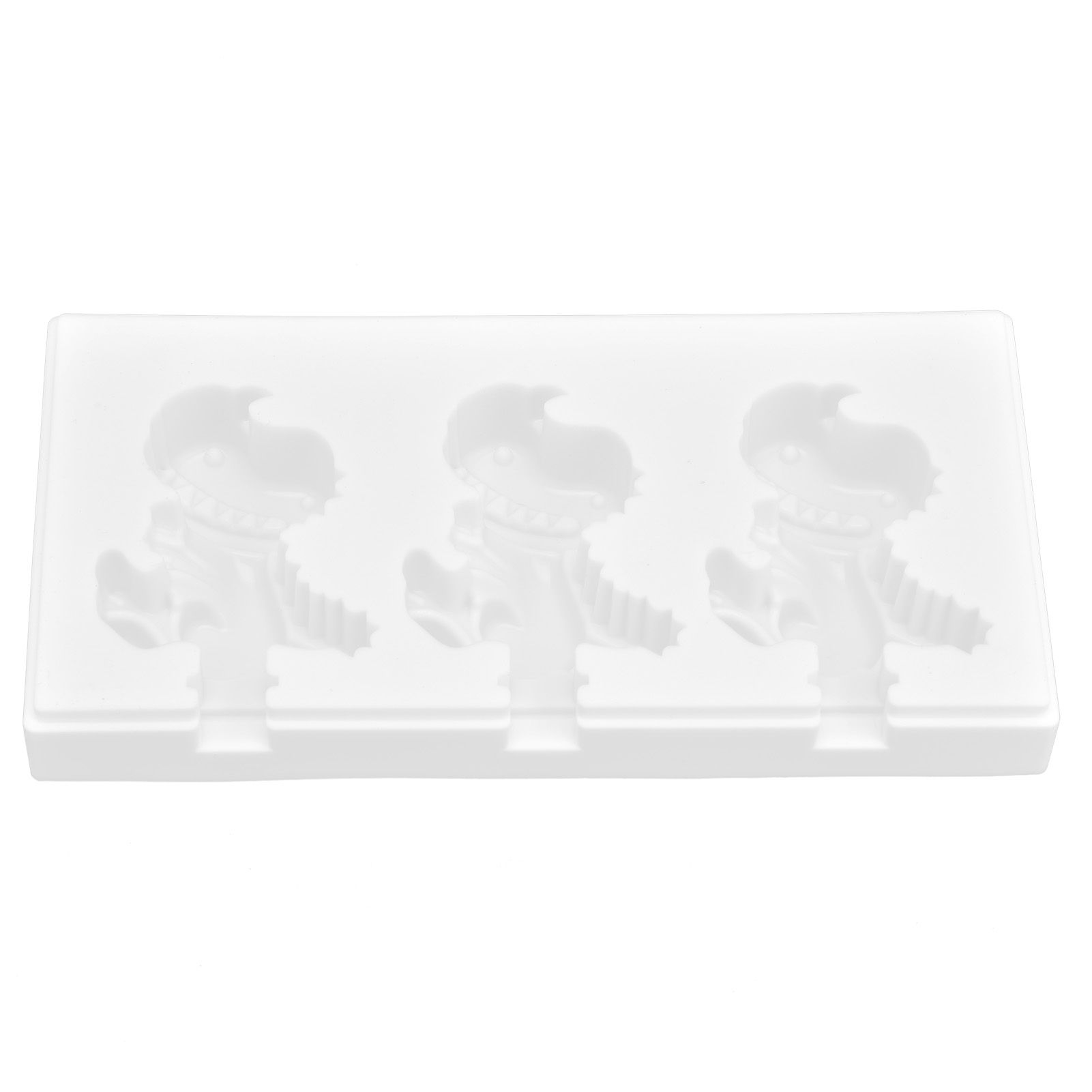 Multi Grid Silicone Ice Bar Mold Heat Resistant Ice Cream Making Mold Kitchen DIY Tool(3Grid Dinosaur Shape ) — image 2