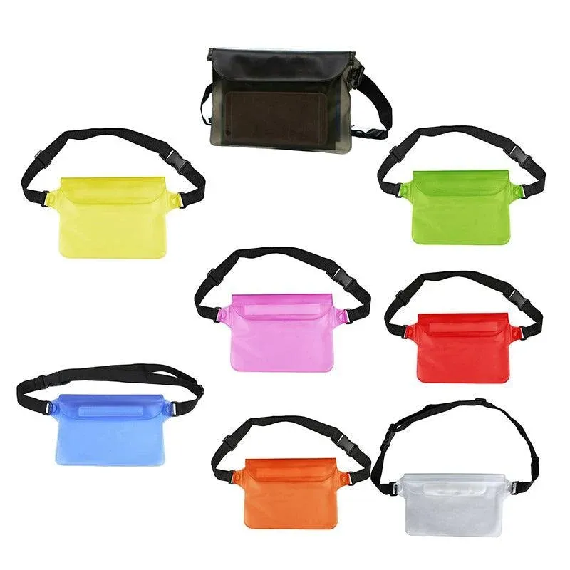 Waterproof Underwater Waist Belt Bum Bag Beach Swimming Boating Dry Phone Pouch - Red โ image 3