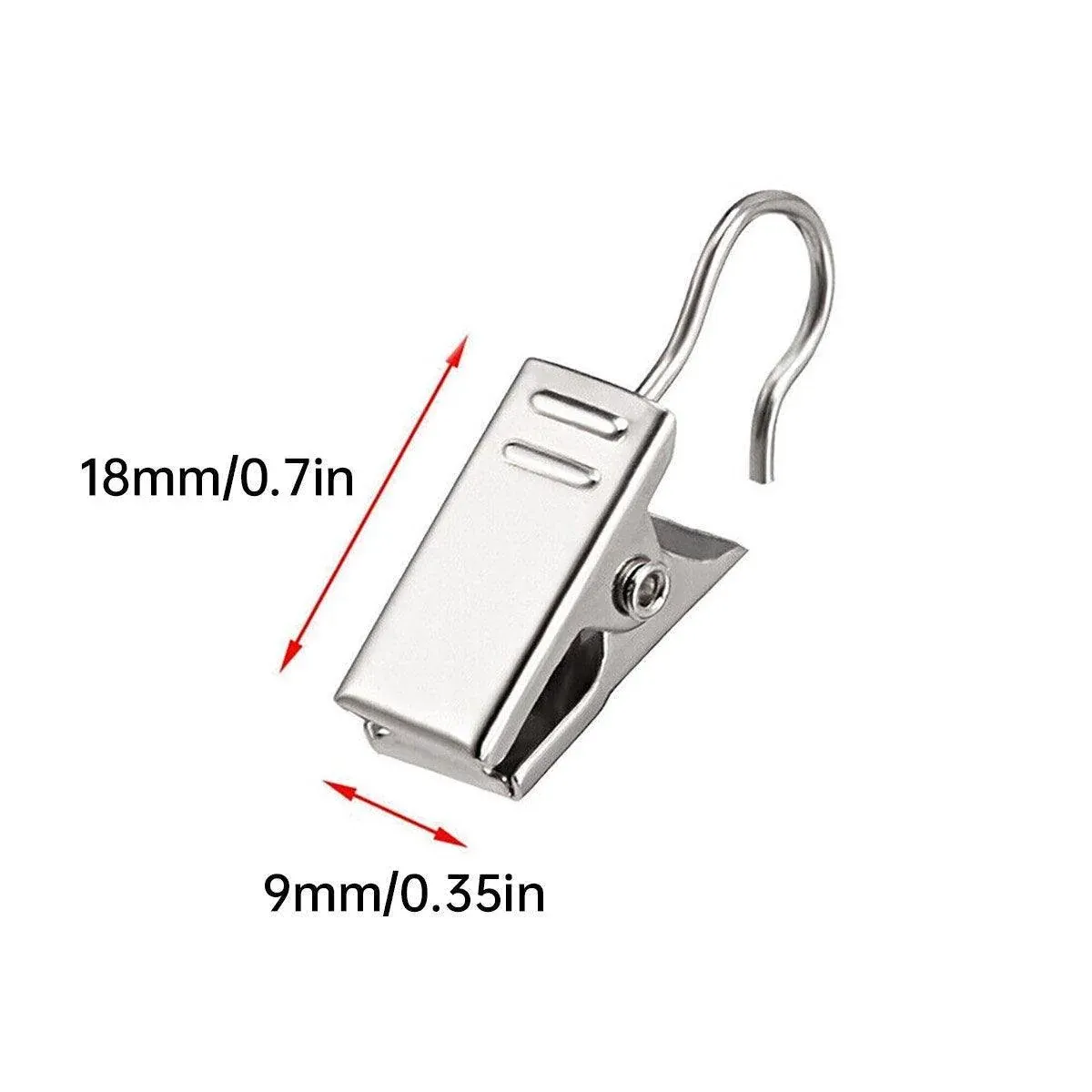50PCS Stainless Steel Curtain Clip Hooks Strong Load-bearing Shower Accessories - Copper — image 4