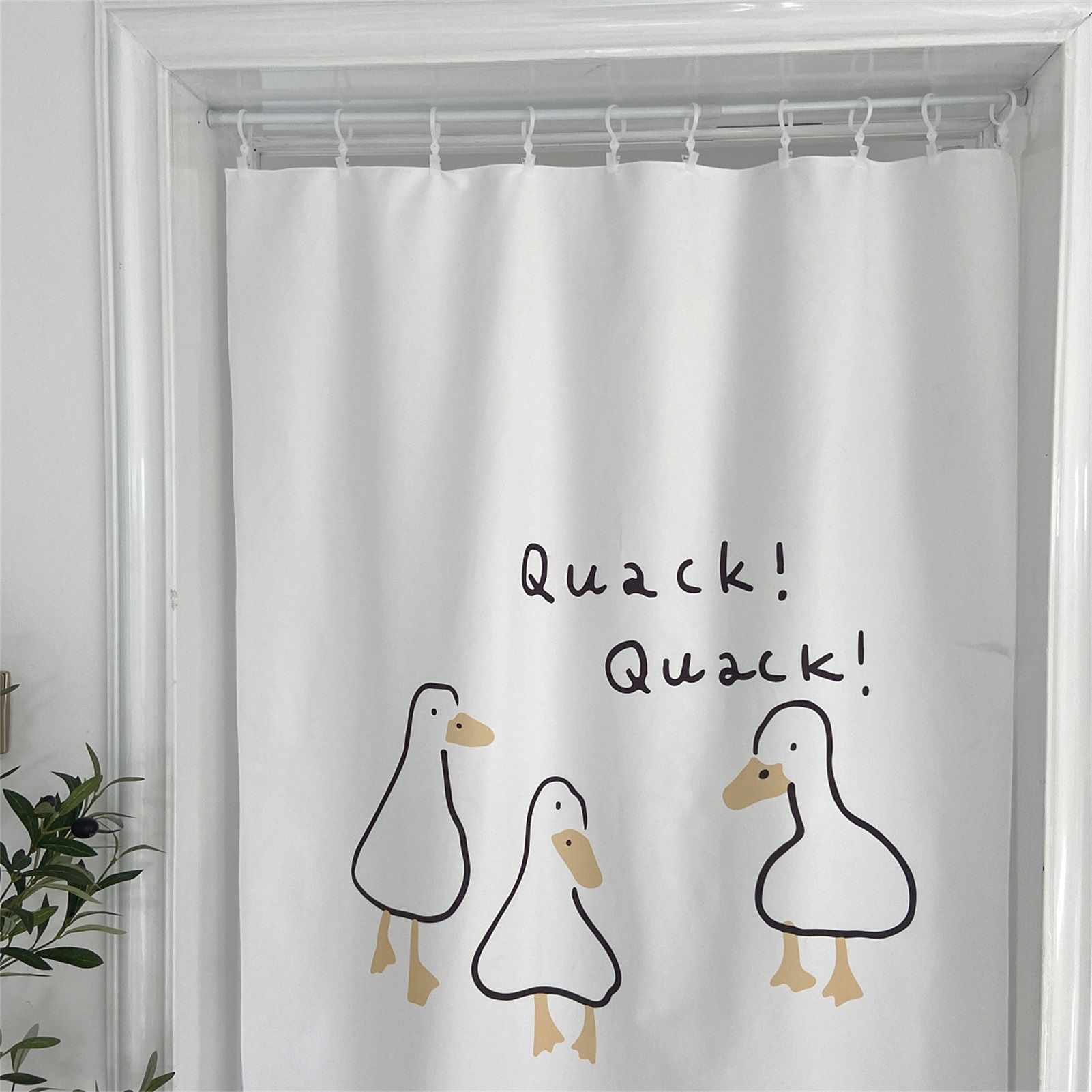 Door Curtain Cute Decorative Cartoon Doorway Divider Cloth for Bedroom Closet Dormitory Kitchen Little White Duck โ image 3