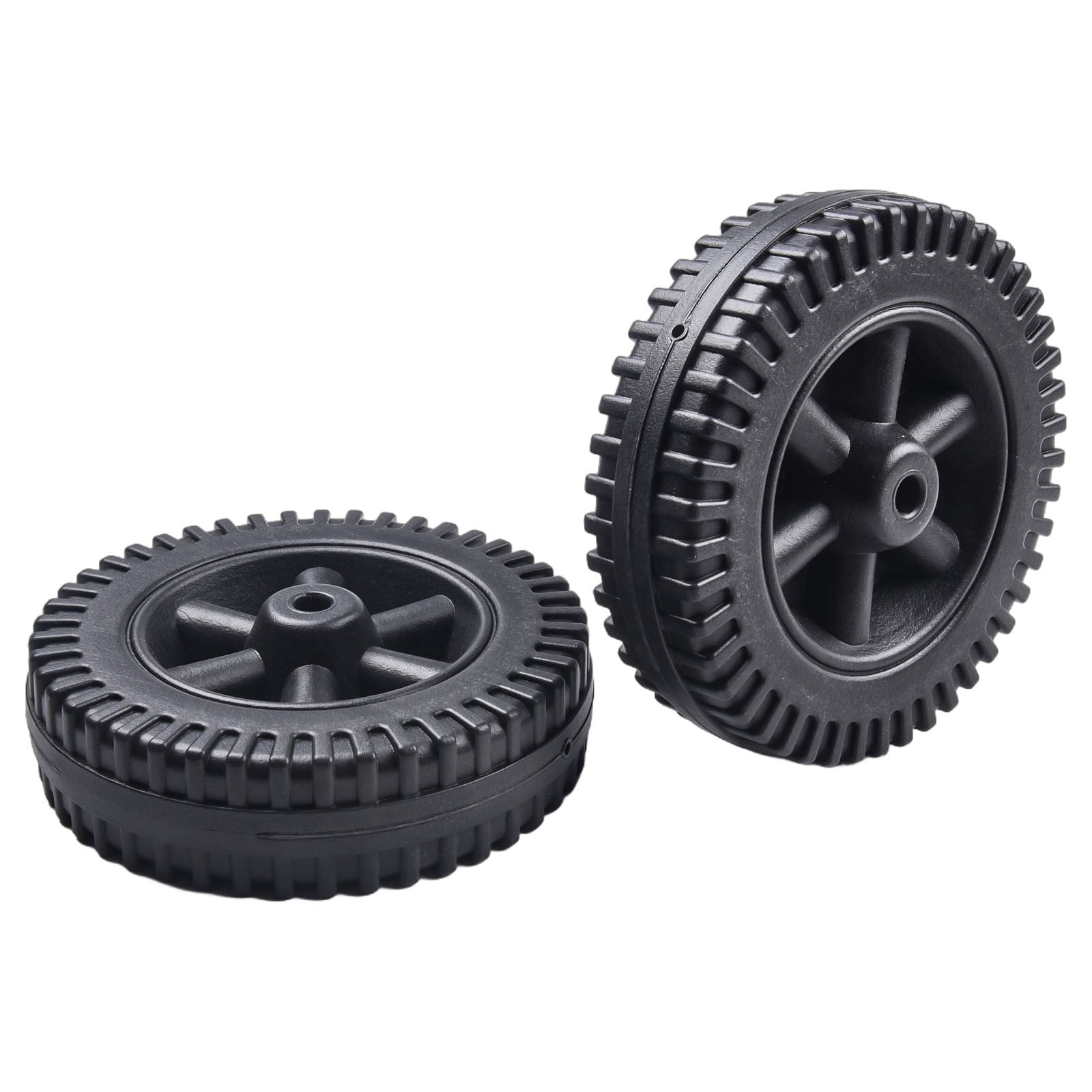2Pcs/Set Grill Wheels Replacement Parts 170/177mm 7 Inch BBQ Grill Wheel Barbecue Grills Kitchen Garden Plastic Black — image 5