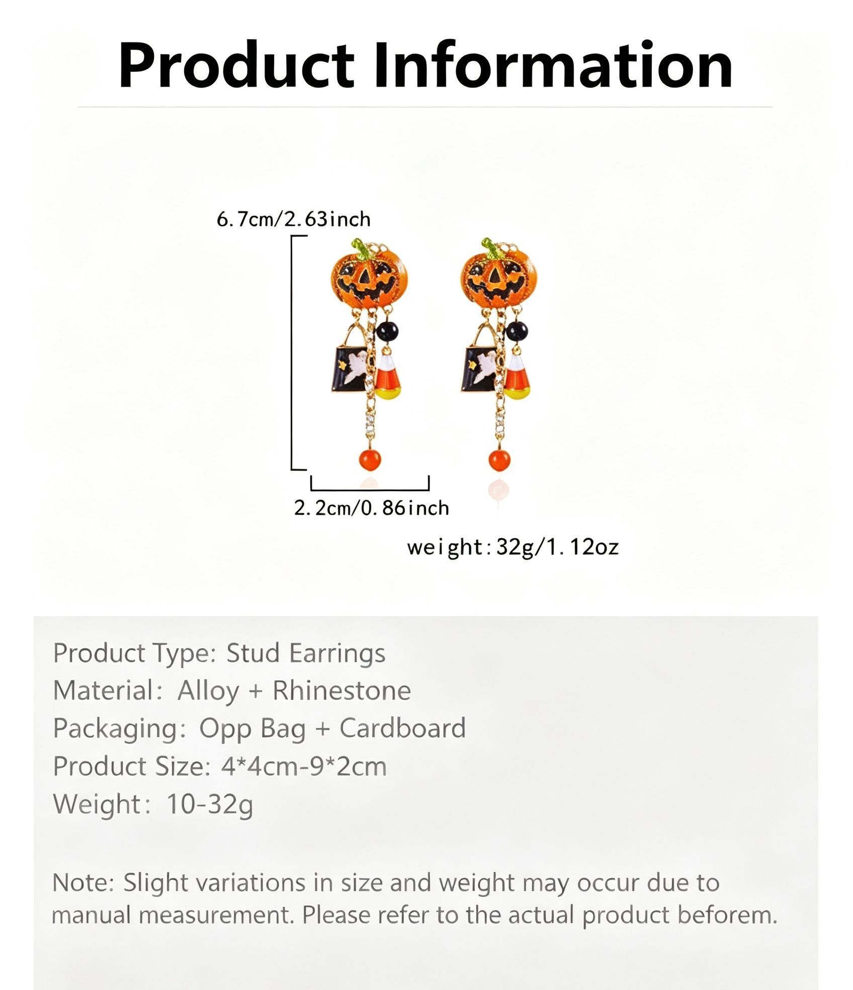 Halloween & Christmas Gothic Tassel Ear Jewellery For Ladies, Pumpkin Ghost Charm Dangle Drop Earrings, Eye‑catching Festival Ear Piece — image 2