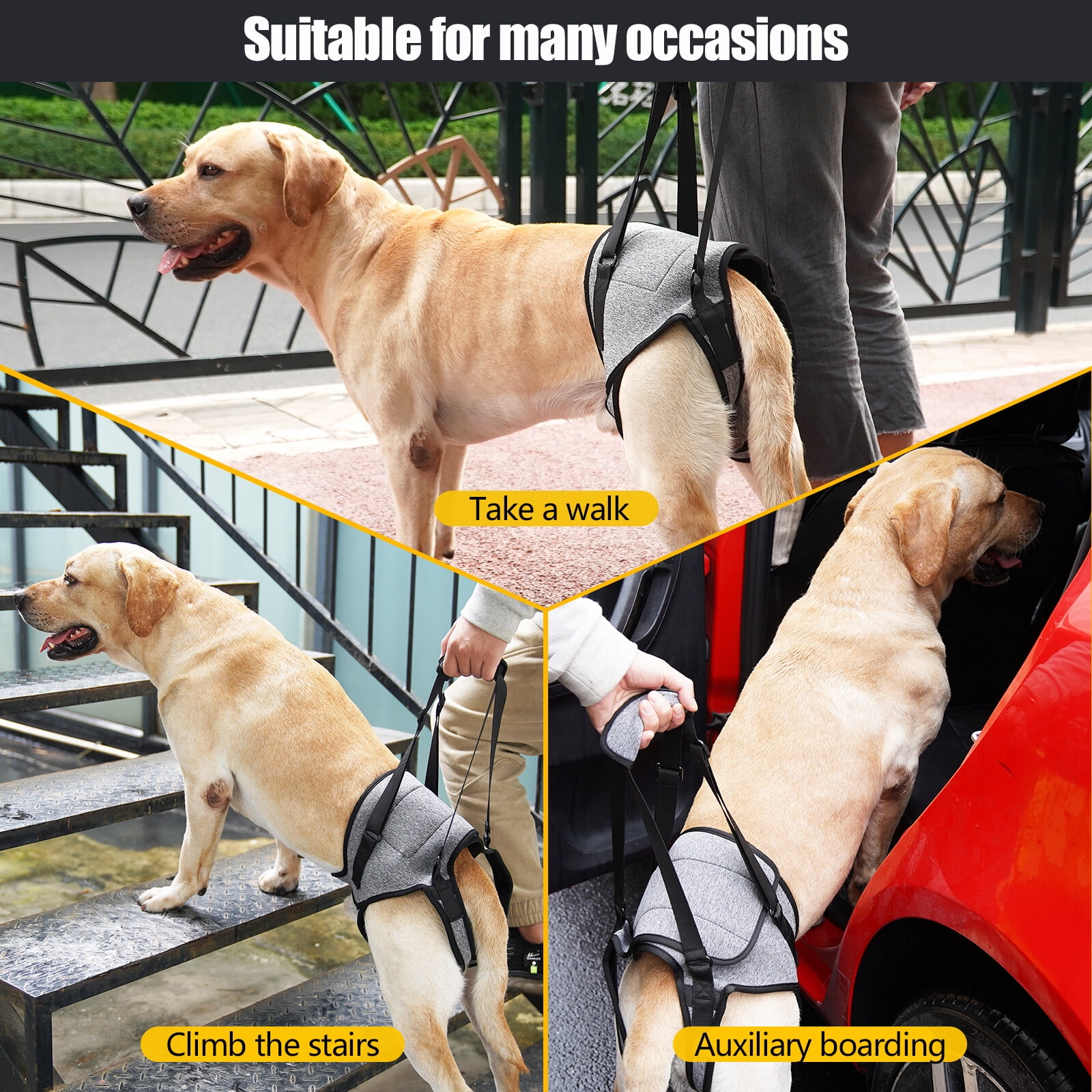 Dog Sling for Large Dogs Hind Leg Adjustable Dog Lift Harnesses For Walking/Climbing Pet Auxiliary Slings for Elderly, Disabled Dogs XL โ image 6