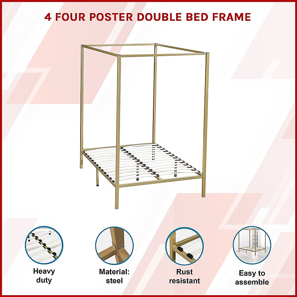 4 Four Poster Double Bed Frame — image 3