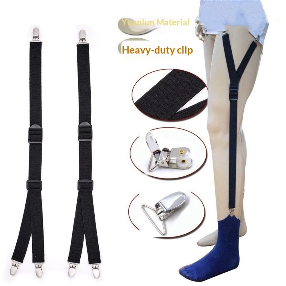 1 Pair of Super Shirt Stay Garters, No-Slip Clip,Adjustable Elastic Shirt Garter Straps with Non-Slip Clips – Professional for Men Women Comfortably, Black — image 2