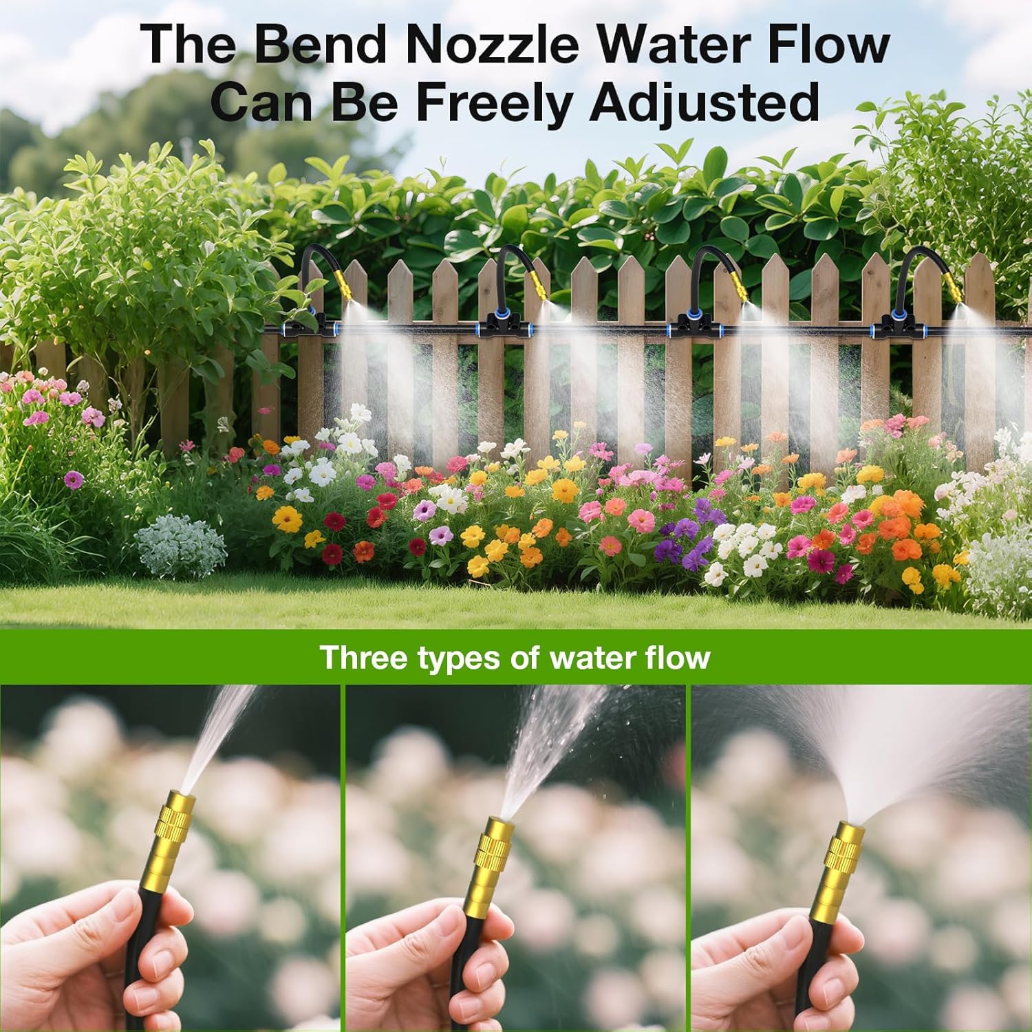 Drip Irrigation System, No 1/4 Pipe, only 6pcs Adjustable Copper Nobbles and 6pcs Quick Connectors — image 4
