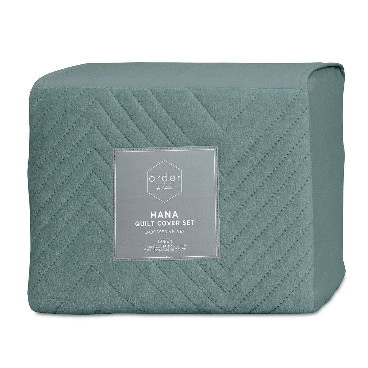Ardor Hana Stormy Sea Embossed Velvet Quilt Cover Set Queen — image 4
