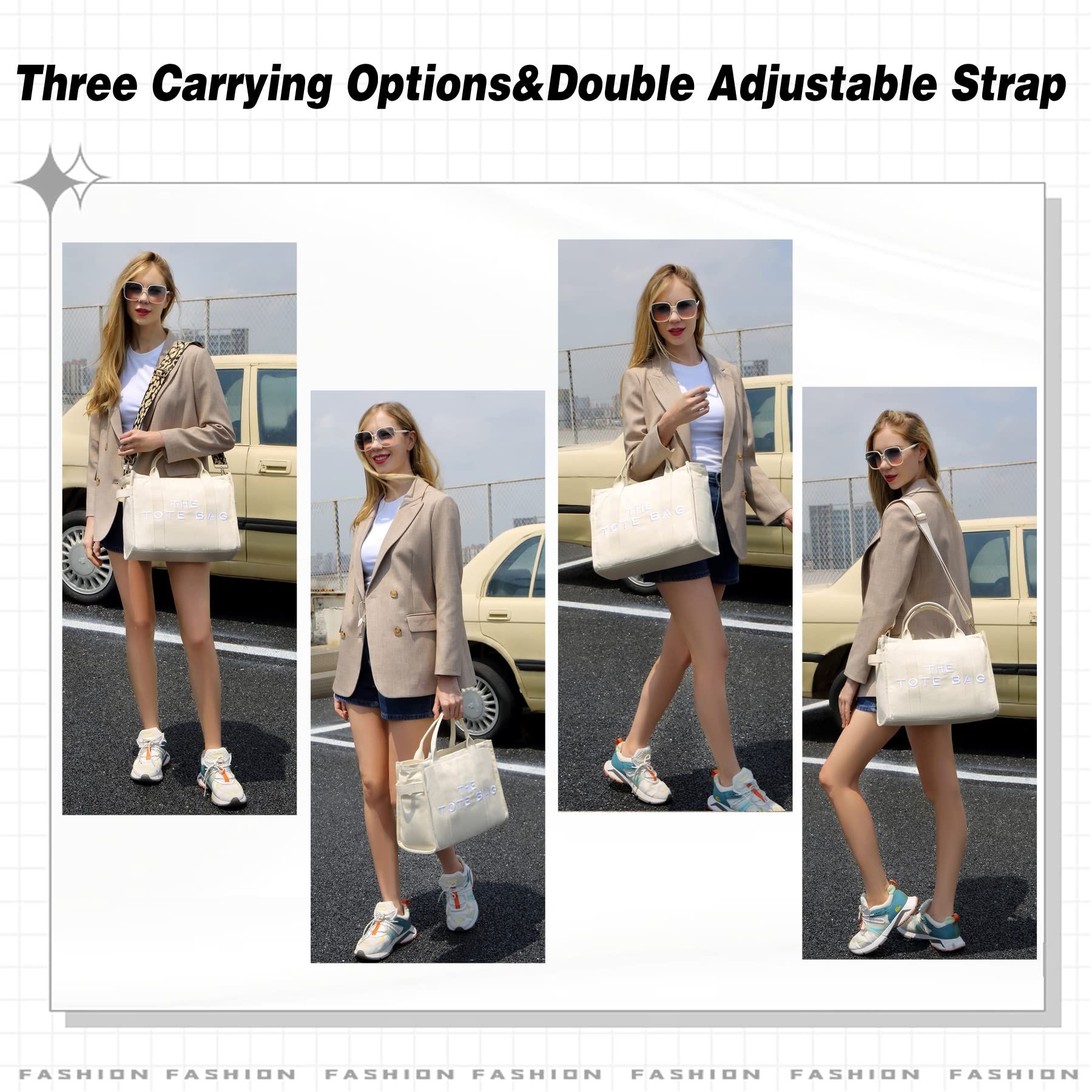 （blue） Women's European And American Fashion Handbag Niche Printed Letter Crossbody Bag Design Studio Tote Bag — image 3