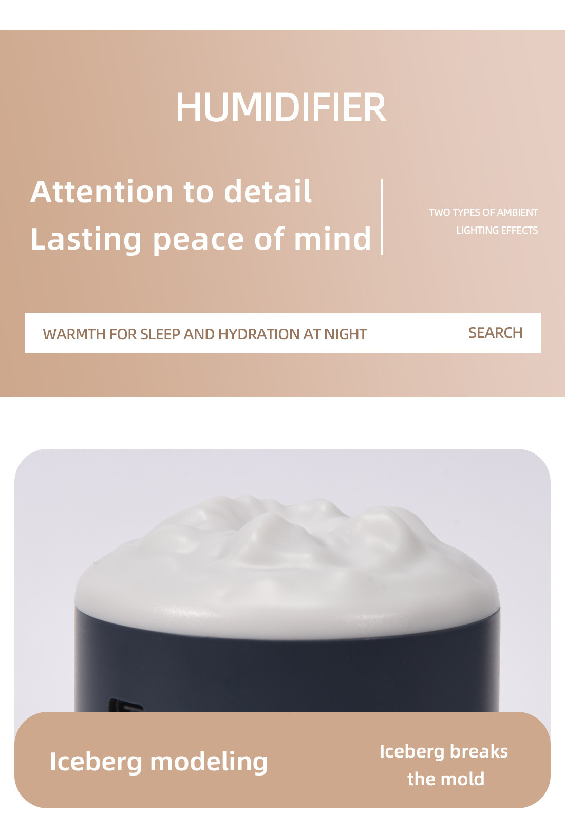 2PCS Blue Portable 350ML LED Desk Humidifier with Non-Wet Design - Silent Cool Mist for Home, Office, and Car โ image 3