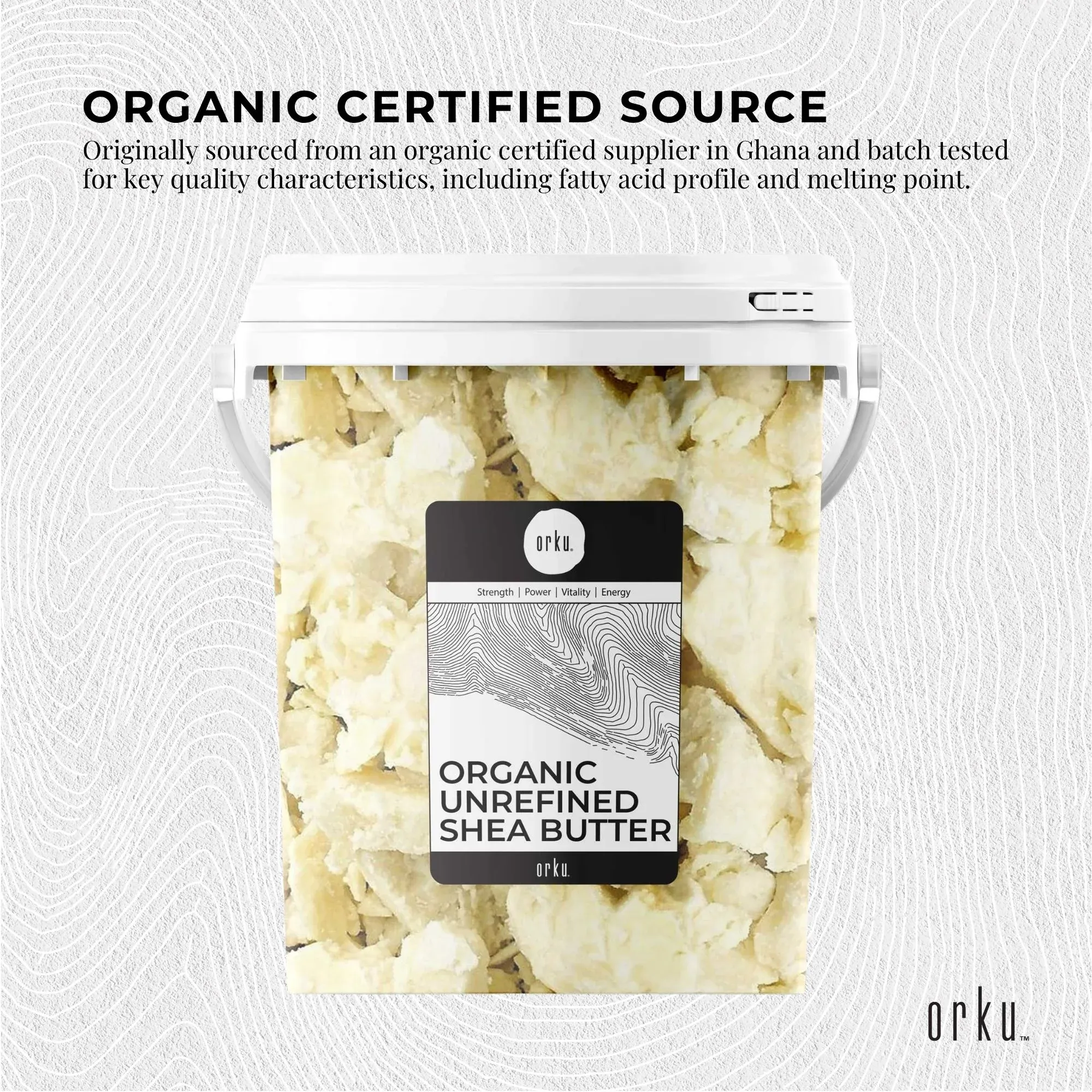 Orku 800g Organic Unrefined Shea Butter Tub Raw African Karite Chunks — image 4