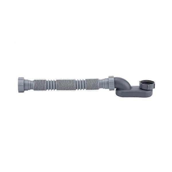 Low Profile 1 1/2 P-Trap Flexible Bathtub Shower Drain Pipe Flat P-Trap Freestanding Bathtub Drain For Bath Tub Drain Gray โ image 2