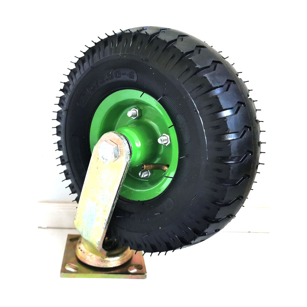 10Inch Swivel Castor Caster Pneumatic Tyres Tyre Wheels Trolley Cart Wheelbarrow — image 4