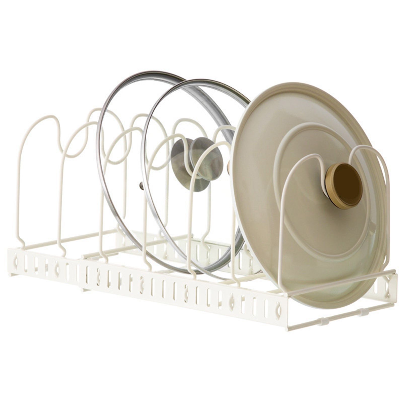 Pot Lid Rack Iron Retractable Pot Lid Organizer Holder for Multiple Cookware Universal Black โ image 5