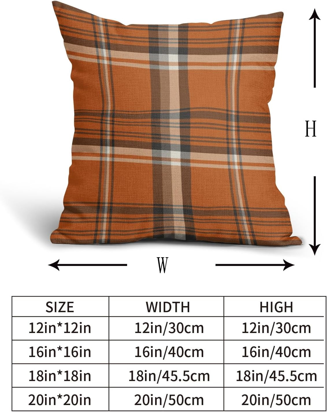 2 Pack Fall Plaid Pillow Covers, Buffalo Tartan Decorative Cushion Cases for Couch, Sofa and Bed, 18 × 18, Black White — image 3