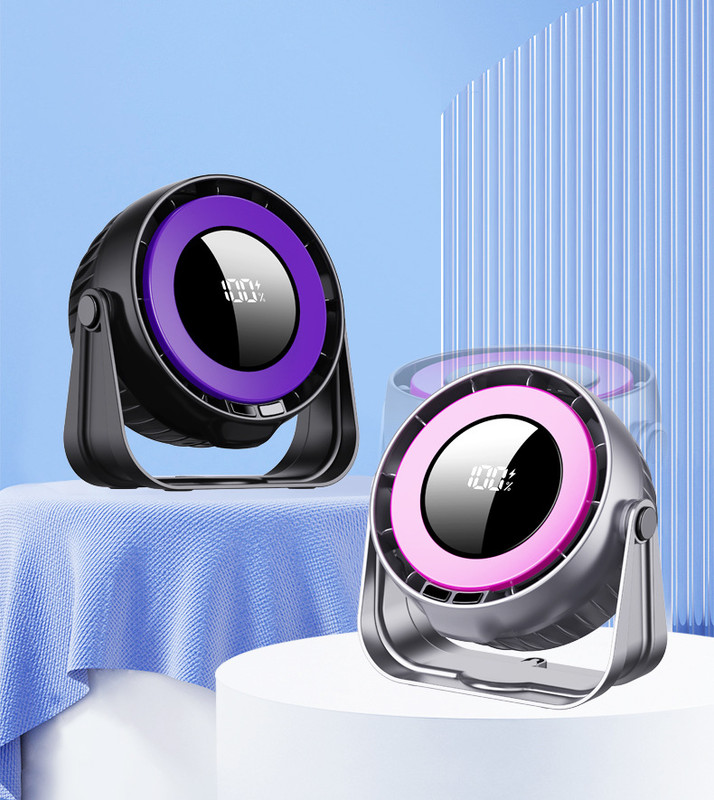 Desk Fan, Small Quiet LED Display Portable Table Fans, 180°Tilt, 100 Speeds, 5 Modes, Rechargeable 4000mAh Battery Operated USB Fan For Office, Bedroom