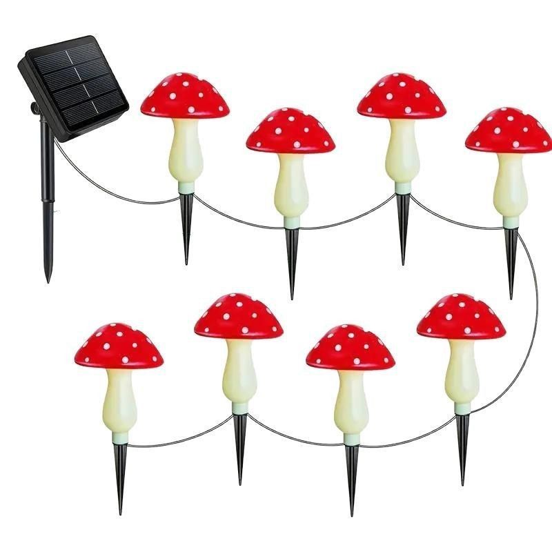 solar garden lights, mushroom outdoor lights, outdoor decoration lights, 8-mode lights, solar-powered lights, Independence Day decoration, Halloween — image 3
