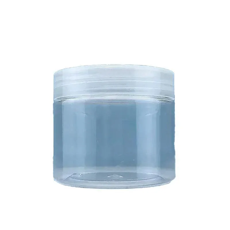 10pcs Transparent Wide Mouth Plastic Jars with Cap Skin Care Cream Containers - 50ml