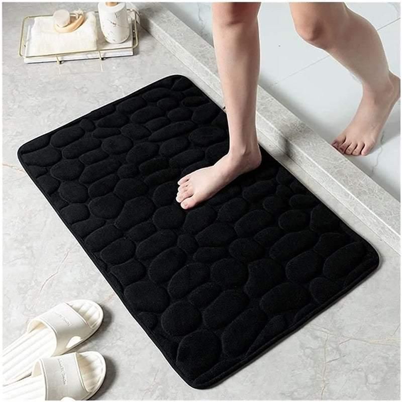40 × 60cm Non-Slip Memory Foam Bath Mat Super Absorbent Floor Rug for Bathroom Use - Black — image 4